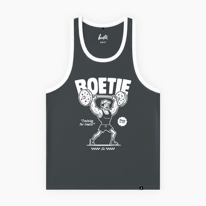 "Biscuit Barbell" Boetie Tank - Charcoal