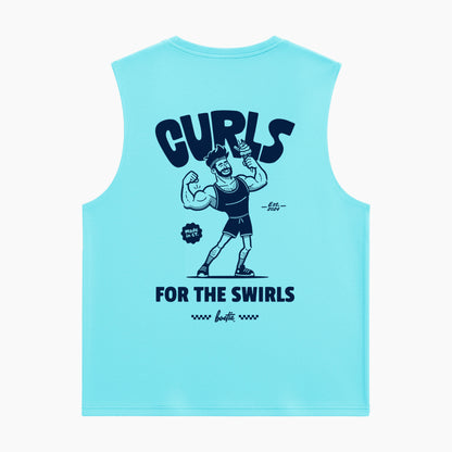 "Swirls" Muscle Tank - Aqua