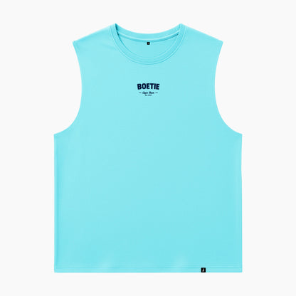 "Swirls" Muscle Tank - Aqua