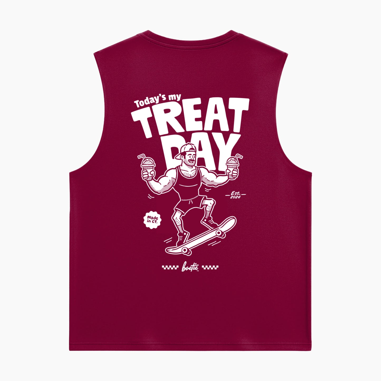 "Treat Day" Muscle Tank - Maroon