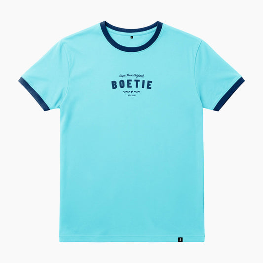 Retro Ringer Tee - Aqua