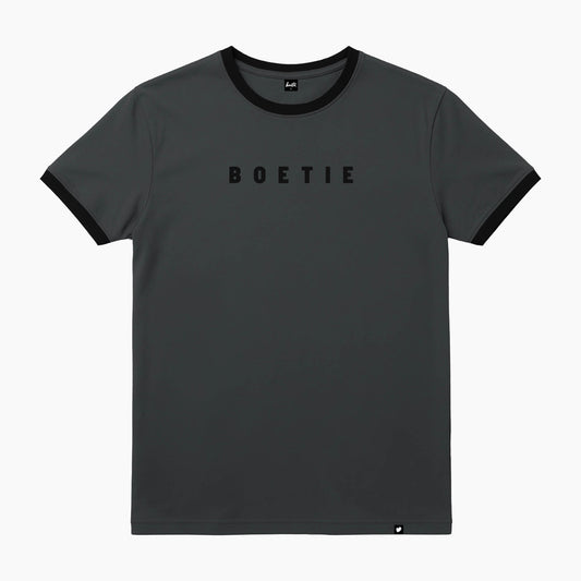 Classic Ringer Tee - Charcoal